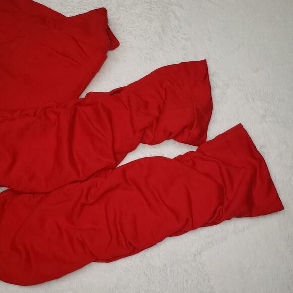 New Directions Vtg Women’s PL Jacket Red Full Zip Ruched Sleeve Lightweight - Picture 4 of 7